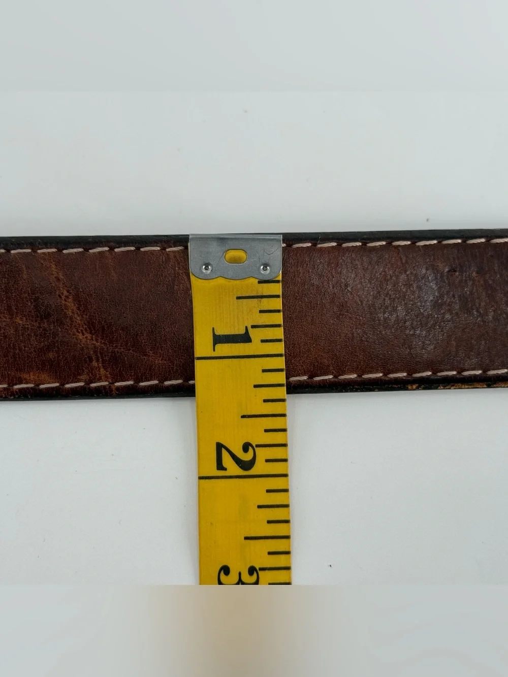 Vintage Brown Leather Belt 36